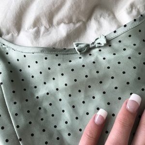 Mint Green Mini Dress w/ Polka dots